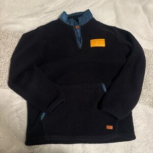 7 For All Mankind Black and Blue Zip Up Sweater